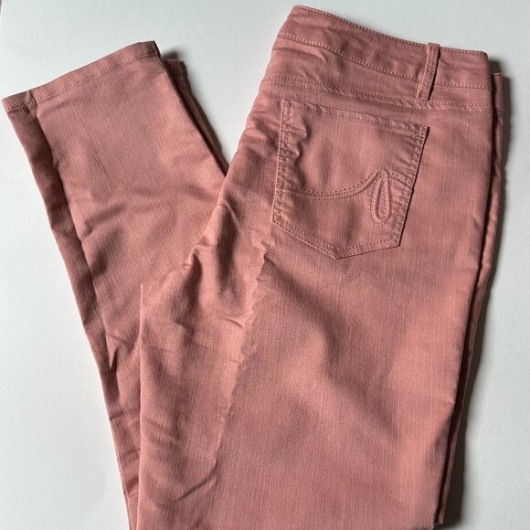 Apt. 9 Women's 14R Salmon Pink Skinny Modern Fit Mid Rise Jeans - Picture 1 of 7